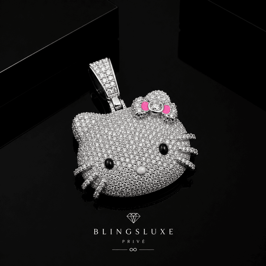 Pink Bow Kitty Pendant