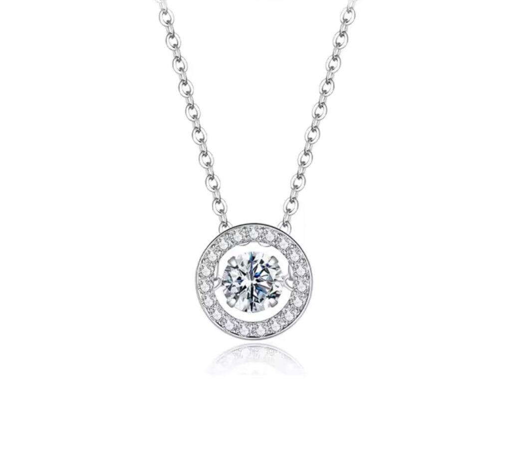Halo Moissanite Necklace