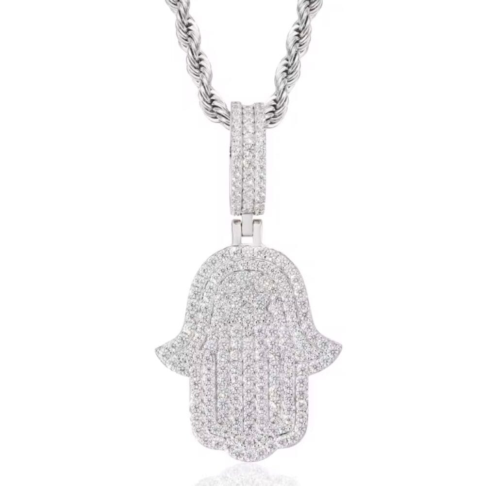 Hamsa Pavé Necklace