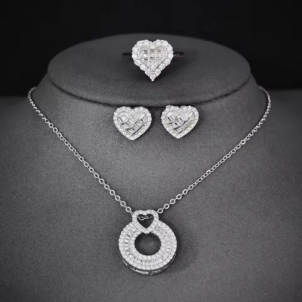 Amour Sterling Silver Necklace Set